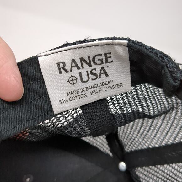 Range USA Snapback Trucker Hat Gray One Size Adjustable Embroidered Mesh Back - Picture 9 of 9